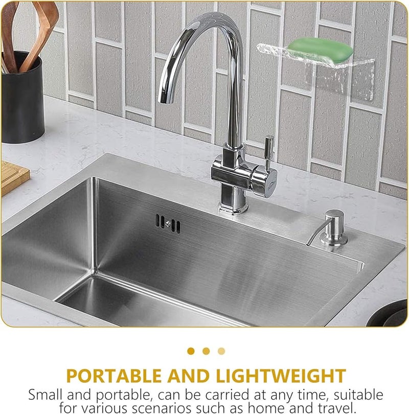 Acrylic Soap Dish Wall Mounted Self Draining Soap Holder For Bathroom Kitchen Sink - Image 3